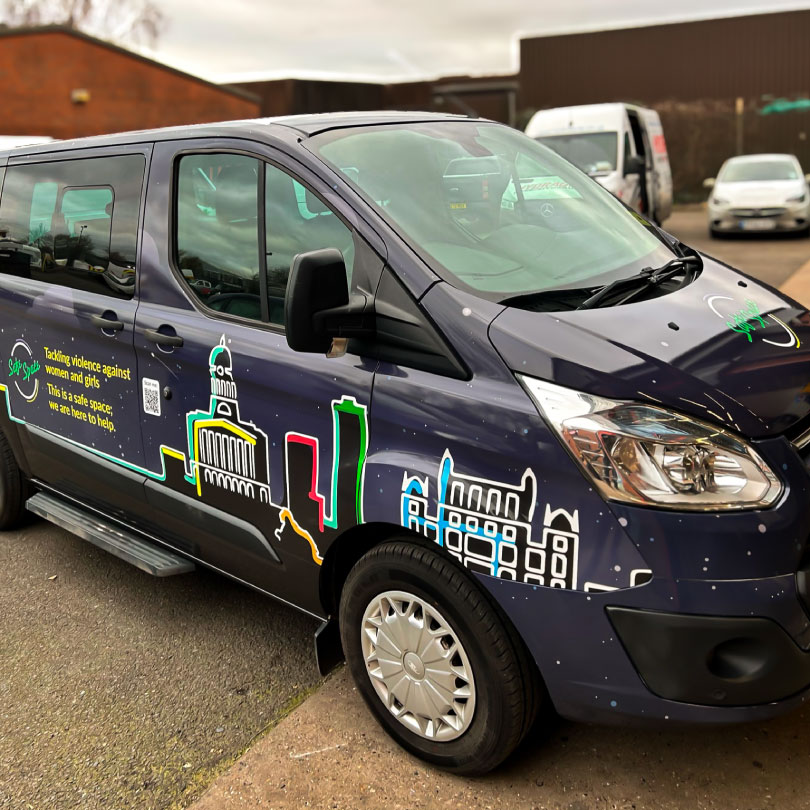 The image shows a full van wrap for NCC & Nottinghamshire Police & Crime Commissioner.